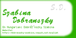 szabina dobranszky business card
